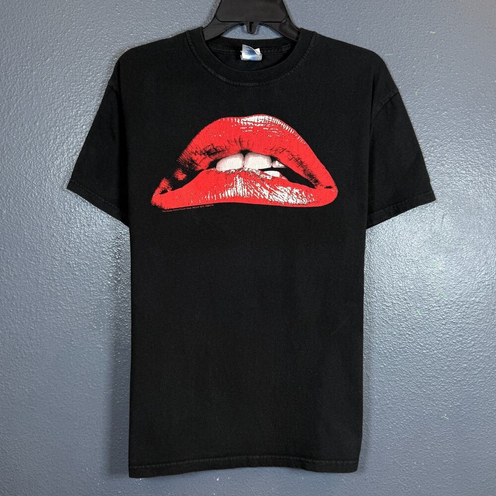 M&O M women’s black t-shirt Rocky Horror Picture Show lips graphic tee 2009